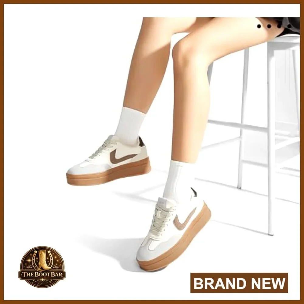 Women's Platform Sneakers Retro Casual Comfortable Walking Shoes Thick Sole